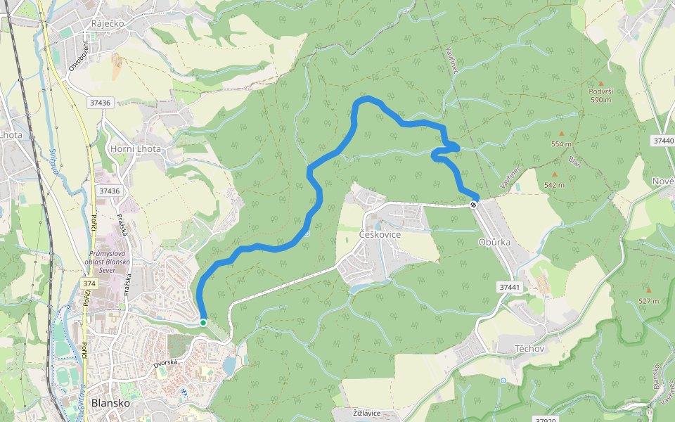 naučná stezka Sloupečník walking route map in Blansko