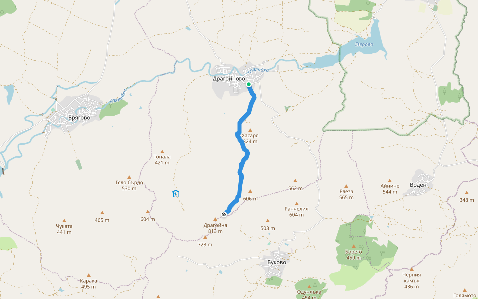 Драгойна - вр. Драгойна walking route map in Dragoynovo