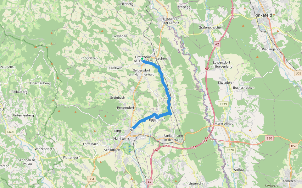 Hartberg Eggendorf Grafendorf walking route map in Grafendorf bei Hartberg