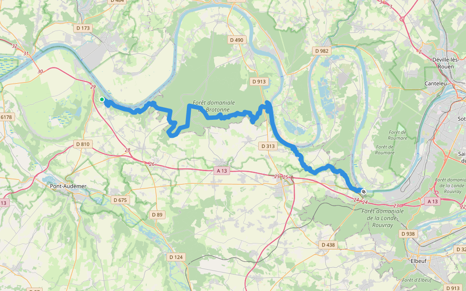 De La Bouille à Trouville walking route map in Trouville-la-Haule