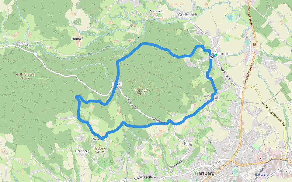Penzendorf Wanderweg 2 walking route map in Penzendorf