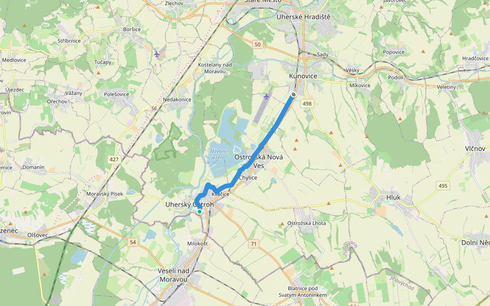Včelařská NS walking route map in Uherský Ostroh