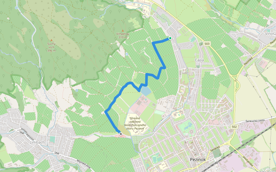 Vinohradnícky náučný chodník walking route map in Pezinok