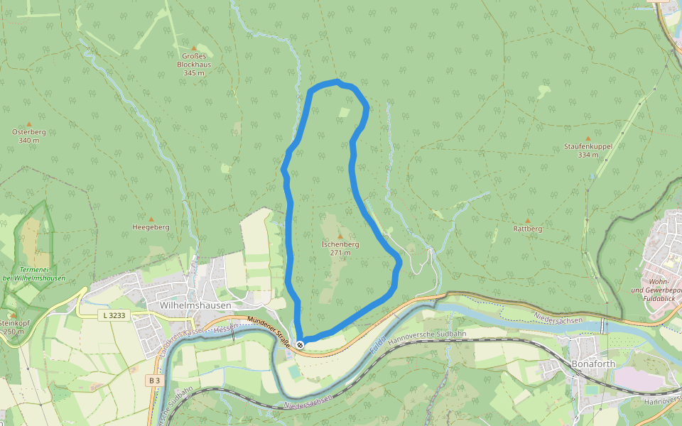 Fuldatal-Wilhelmshausen, Rundweg 2 walking route map in Fuldatal