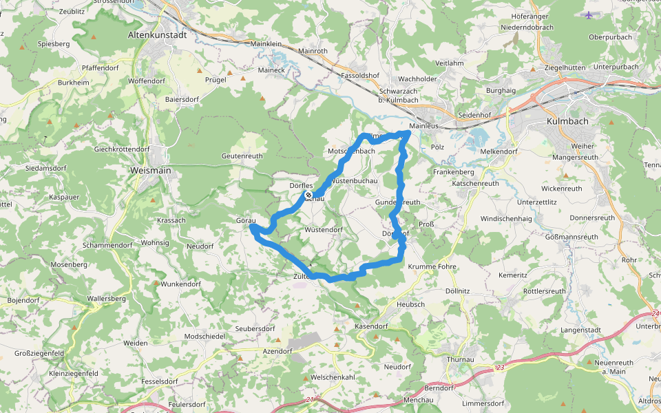 Buchauer Weg (Buchau/Thurnau) walking route map in Mainleus