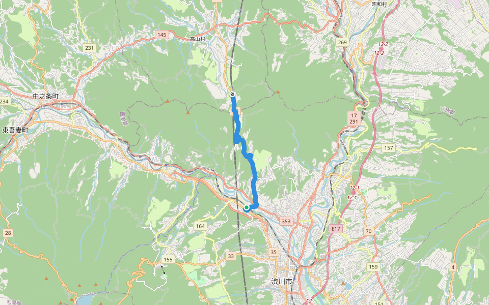 KFT - Connection route walking route map in Shibukawa