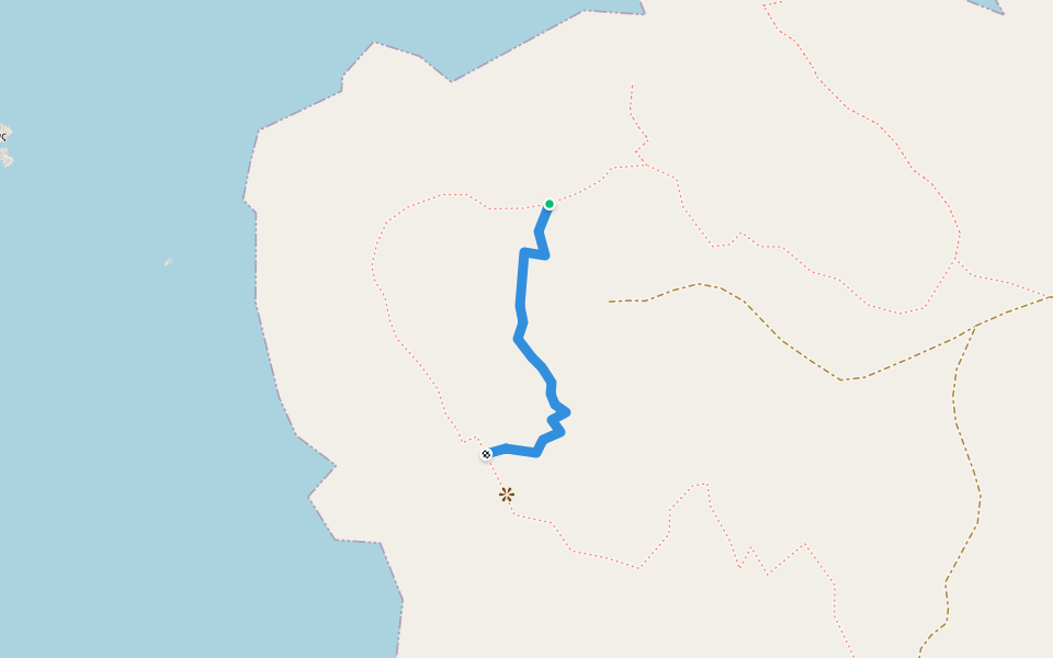 Detour of blue 1 walking route map in Naousa