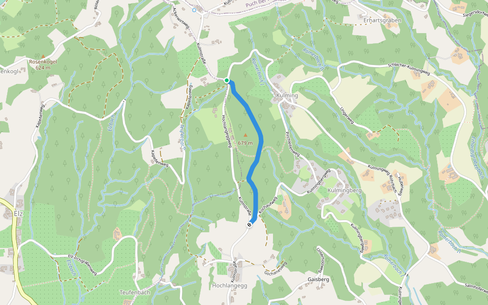 Wanderweg Pischelsdorf - Kulm walking route map in Elz