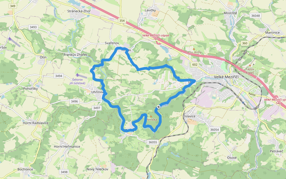 naučná stezka Okruh Balínským údolím walking route map in Oslavice