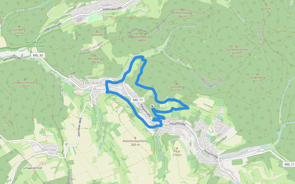Nordic Walking 1 Blau Leidersbach walking route map in Leidersbach