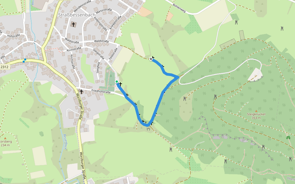 Kreuzweg Straßbessenbach walking route map in Bessenbach