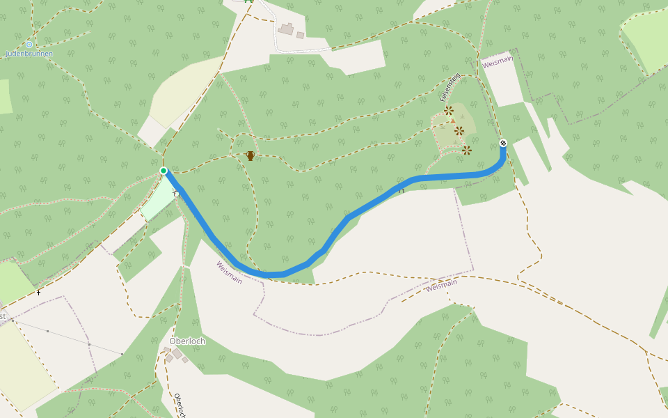 Kordigast Grüner Ring walking route map in Altenkunstadt