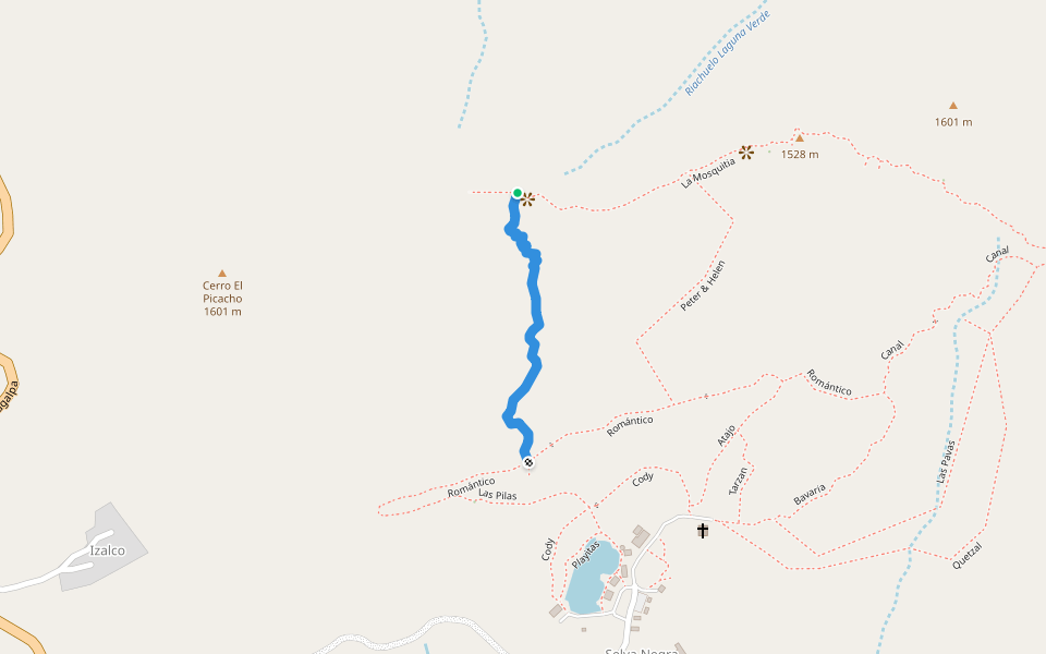 Fountain of Youth walking route map in El Arenal