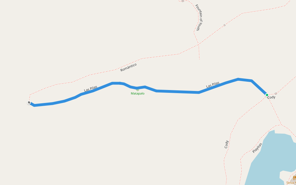 Las Pilas walking route map in Selva Negra