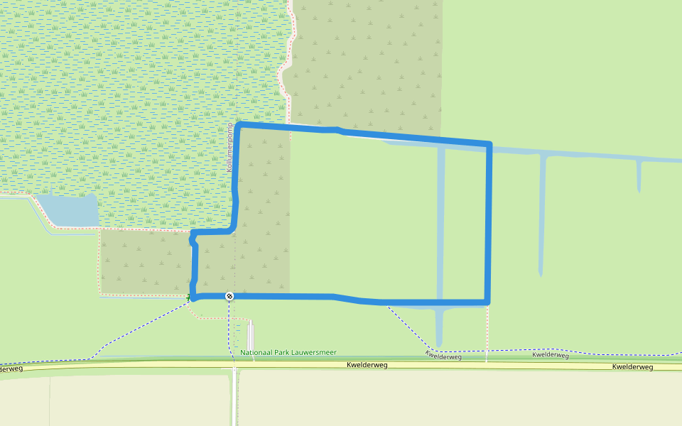 Hooglanderroute walking route map in Kollumerpomp