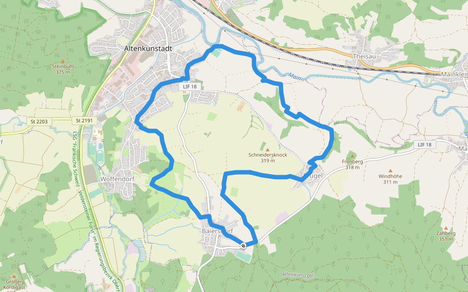 Altenkunstadter Runde (Altenkunstadt) walking route map in Altenkunstadt