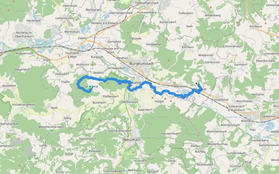 Obermain Südweg walking route map in Altenkunstadt