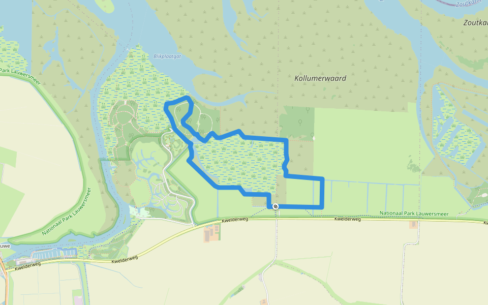 Vogelroute walking route map in Kollumerpomp