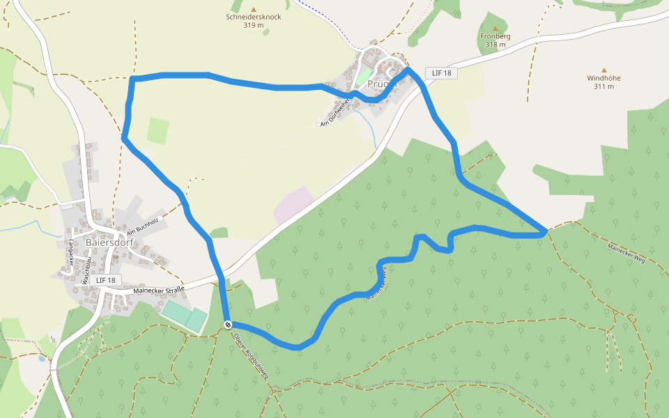 Prügeler Rundweg (Altenkunstadt) walking route map in Altenkunstadt