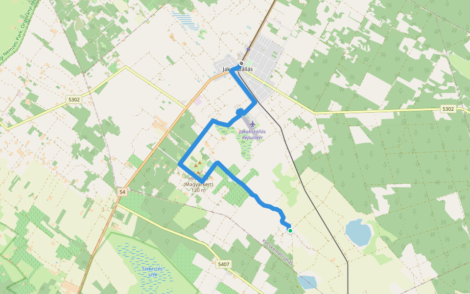 P+ walking route map in Jakabszállás