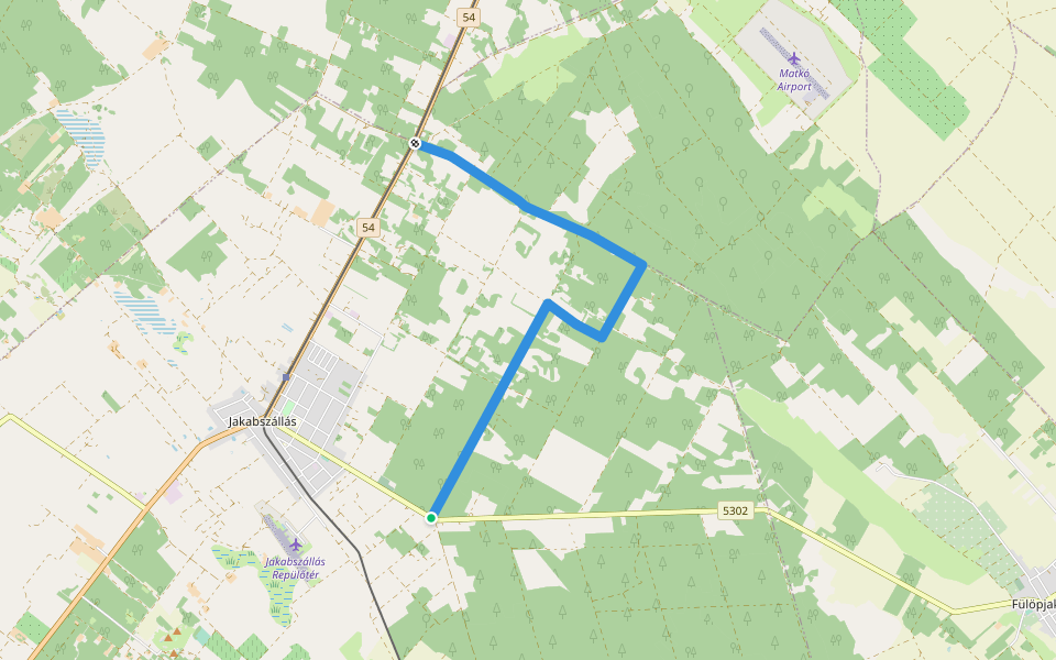 P■ walking route map in Jakabszállás