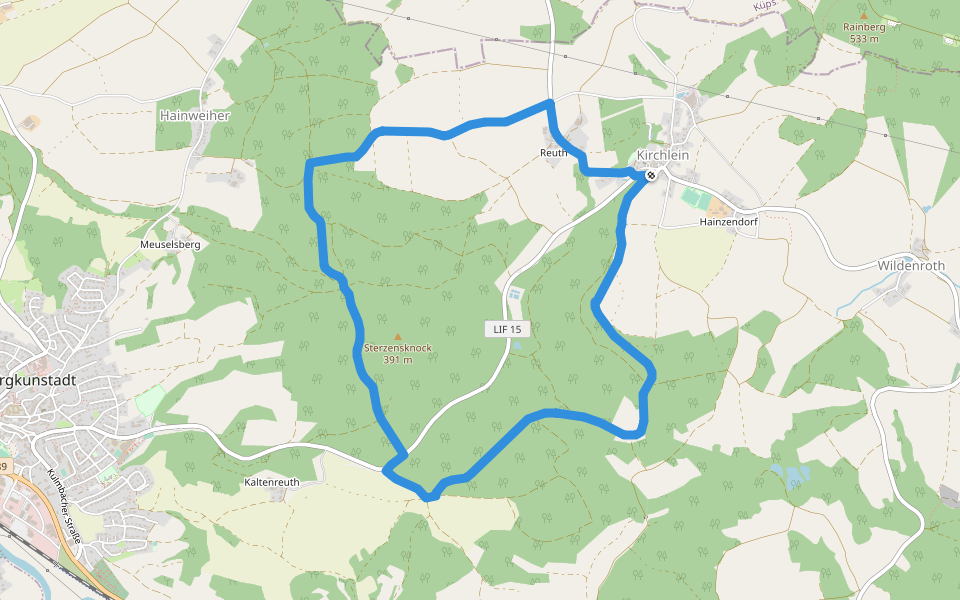 Panoramaweg walking route map in Burgkunstadt