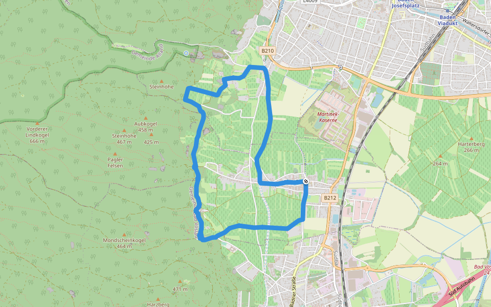Panoramastrecke (Sooß) walking route map in Sooß