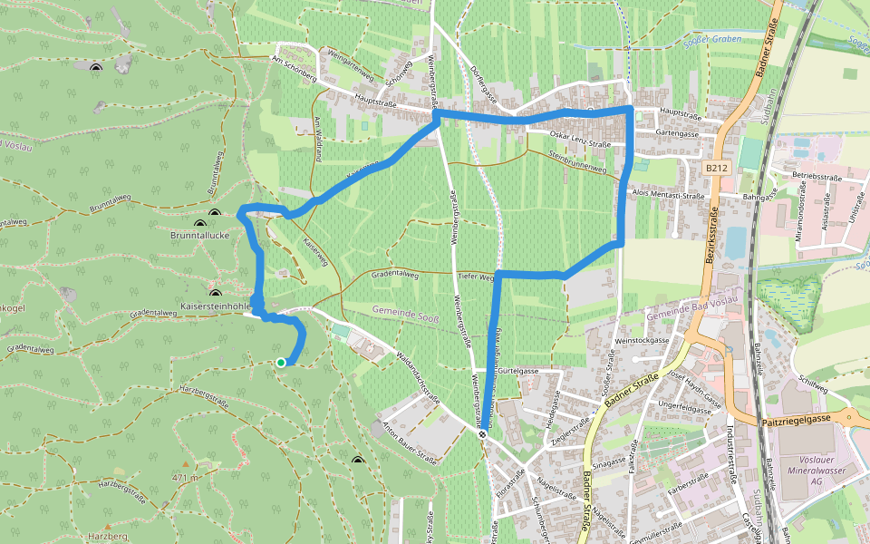 Weinwanderweg (Sooß) walking route map in Sooß