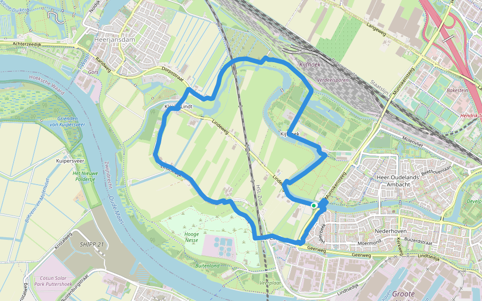 Develroute walking route map in Zwijndrecht