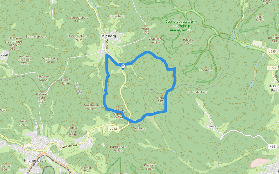 Krenkeltal und Goldener Zapfen walking route map in Kirchhundem