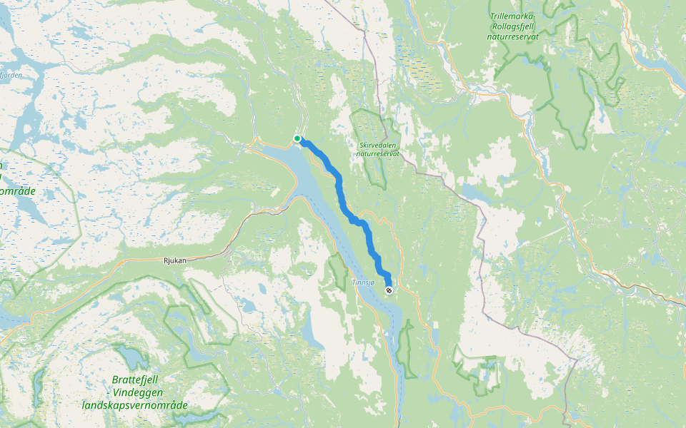 Gamle Hovinvegen walking route map in Austbygdi