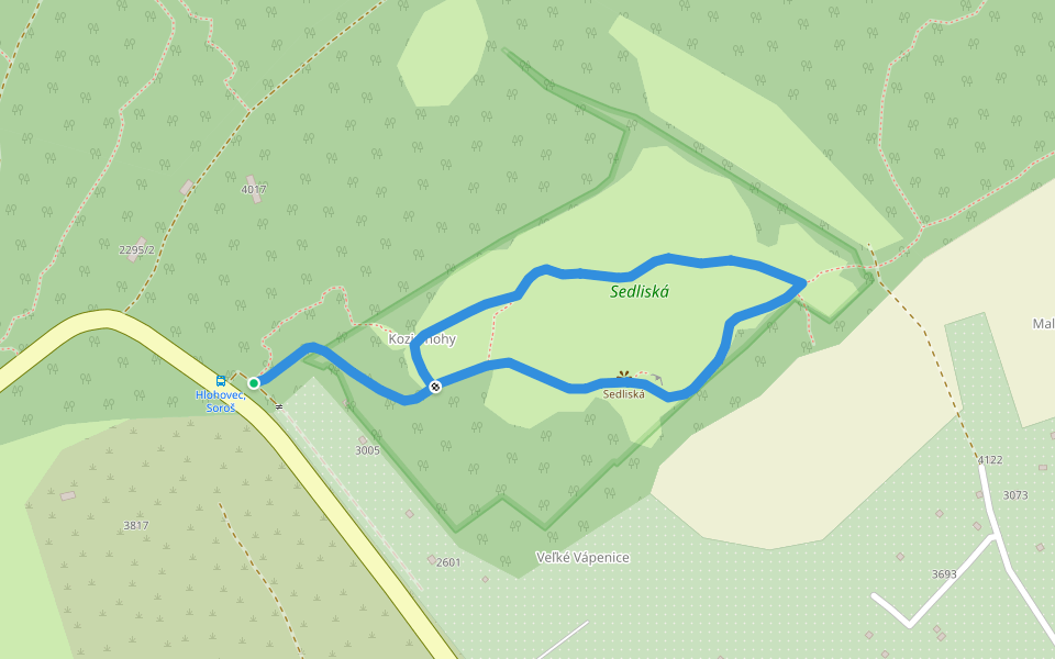 Náučný chodník Sedliská walking route map in Hlohovec