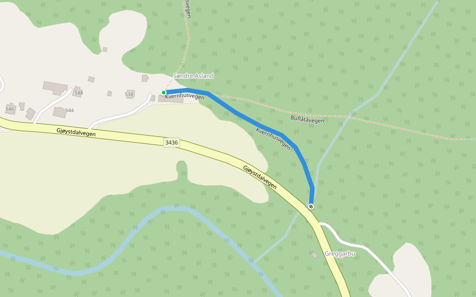 Kvernhusvegen walking route map in Atrå