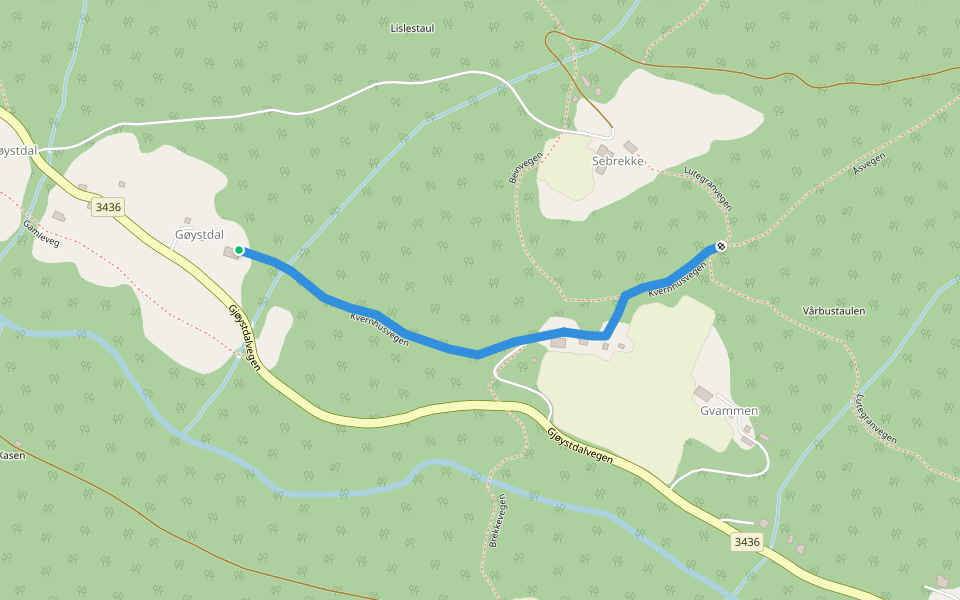 Kvernhusvegen walking route map in Maarem