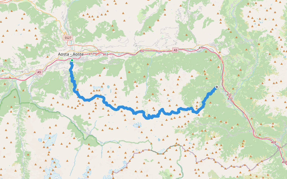 Sentiero Intervallivo Charvensod-Champdepraz walking route map in Pont Suaz-ampaillant