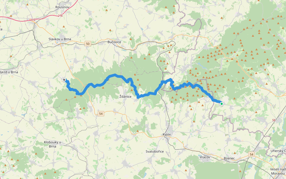 [M] Osvětimany - Kobeřice u Brna walking route map in Osvětimany