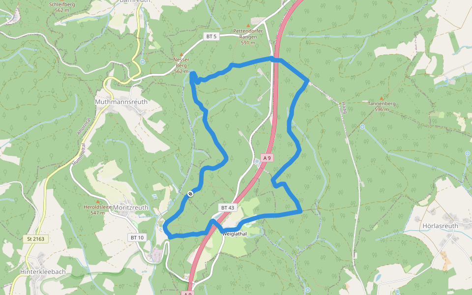 Weiglathal Rundwanderweg Nr. 6 walking route map in Hummeltal