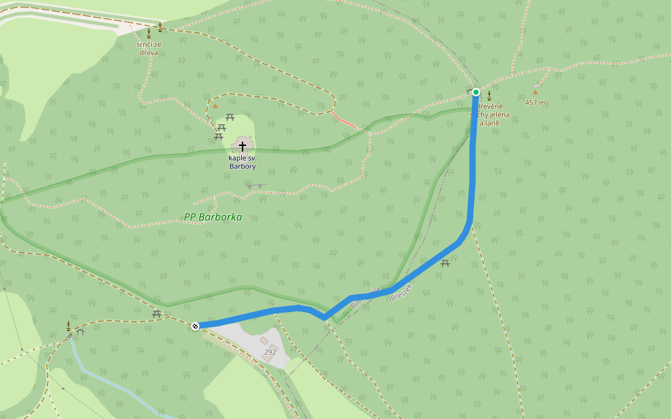 [Ž] Pod Barborkou - Čertovo sedlo walking route map in Březová