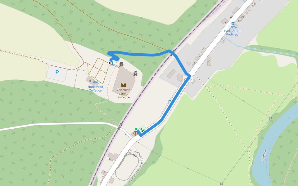 NS Zvířetickou stezkou krajiny a času walking route map in Bakov nad Jizerou