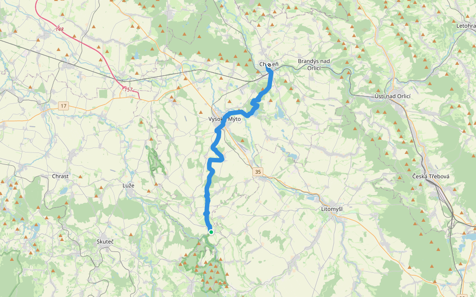 [Ž] Hájek - Polička walking route map in Nové Hrady