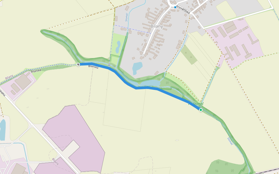 NS Stonáč walking route map in Kroměříž