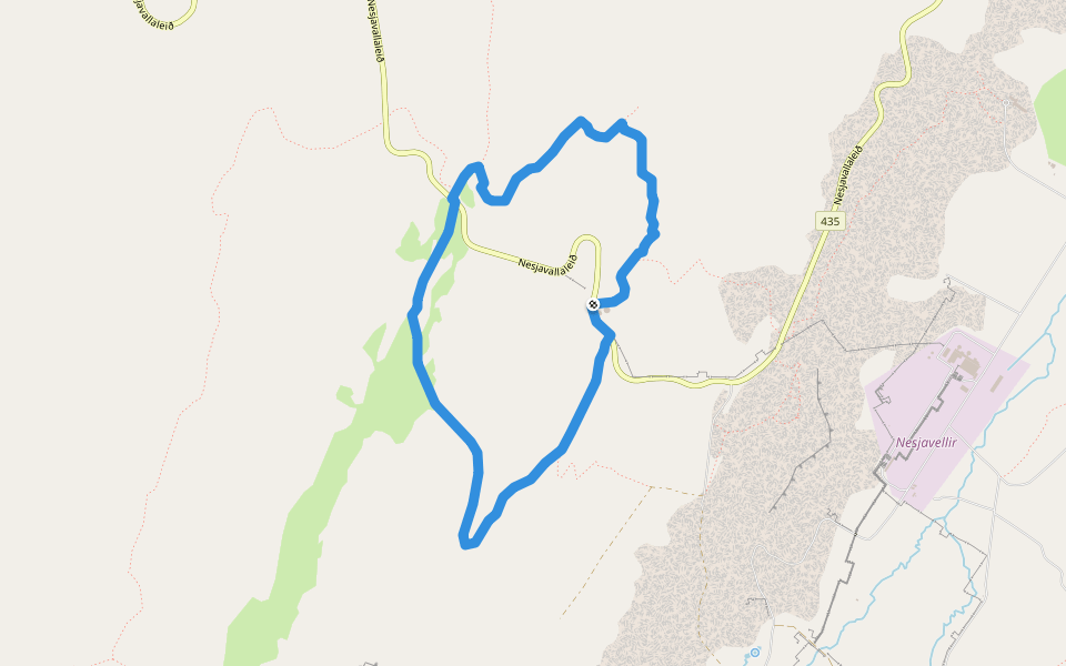 Nesjavellir walking route map in Selfoss