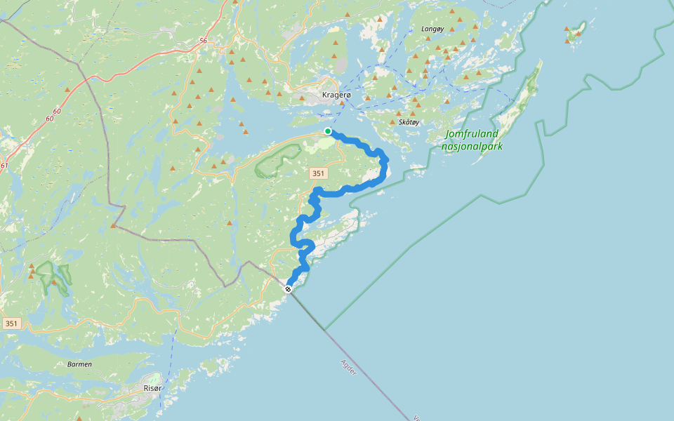 Kyststien Stabbestad - Ellingsviken walking route map in Stabbestad