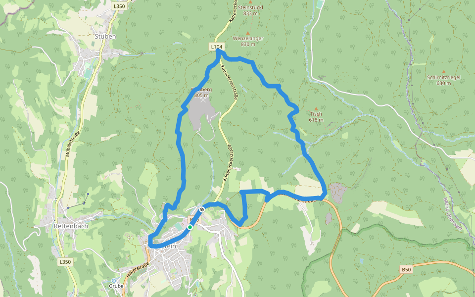 Kienbergweg walking route map in Bernstein