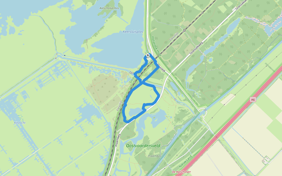Moeraspad walking route map in Lelystad