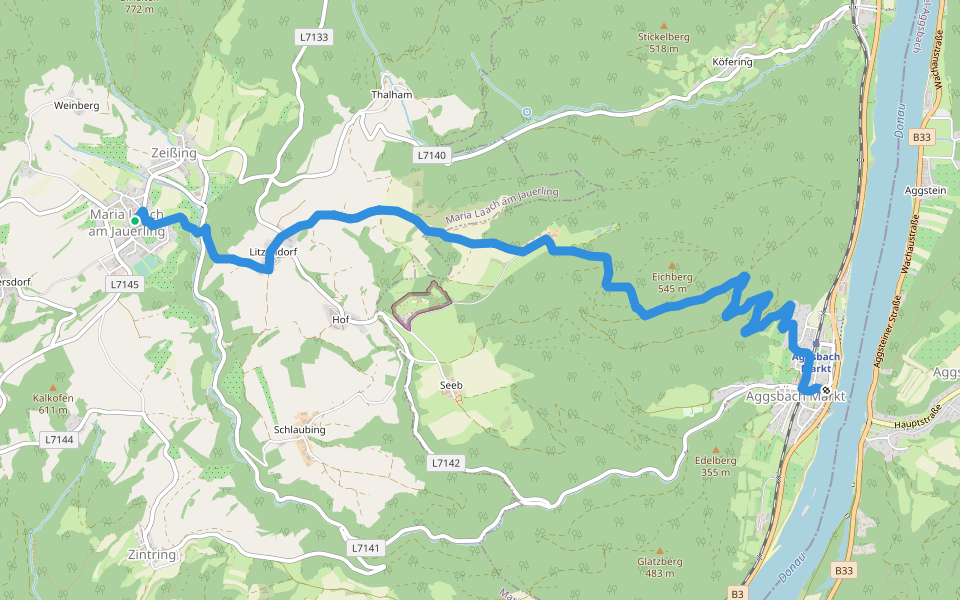 Welterbesteig Wachau Etappe 6 walking route map in Maria Laach am Jauerling