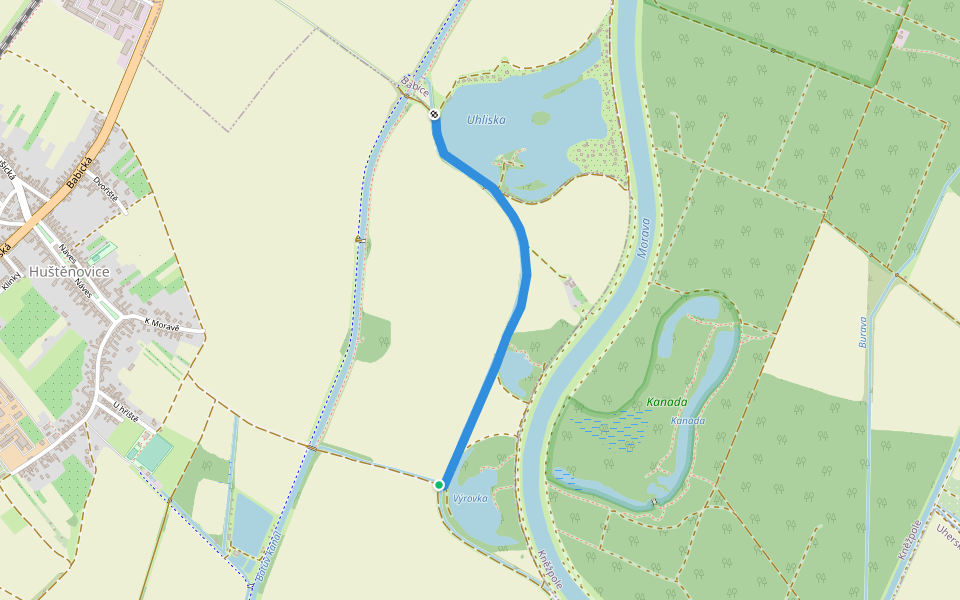 NS Měkký luh Hustěnovice walking route map in Huštěnovice