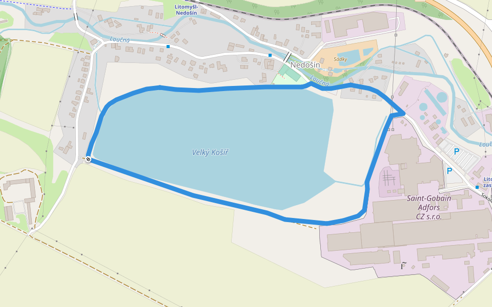 NS Velký Kosíř walking route map in Litomysl