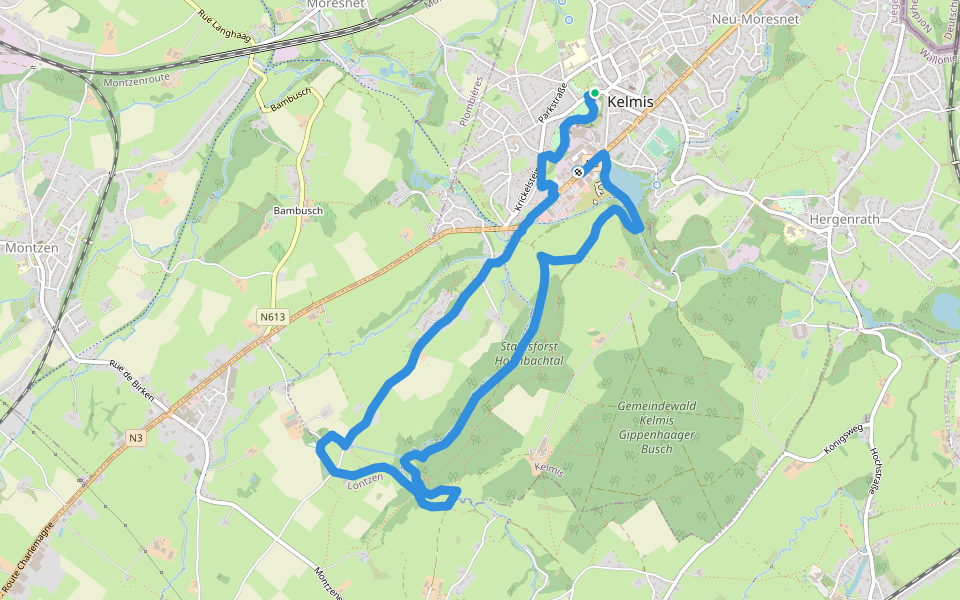 Industrielehrpfad walking route map in Kelmis