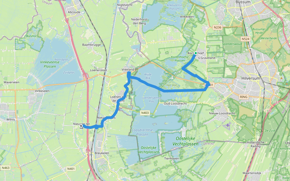 Floris V-pad - 03 walking route map in Kortenhoef